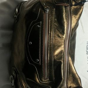 Helen Welsh Leather Shoulder bag Metallic Bronze